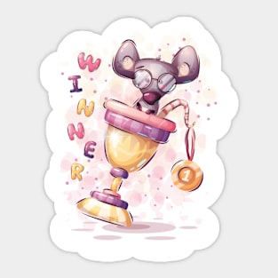 Winner rat in a champion cup Sticker